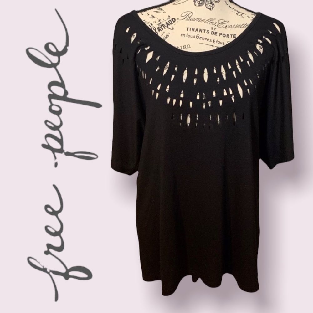 Free People | Women’s | Black | Cutout  Pattern Blouse
